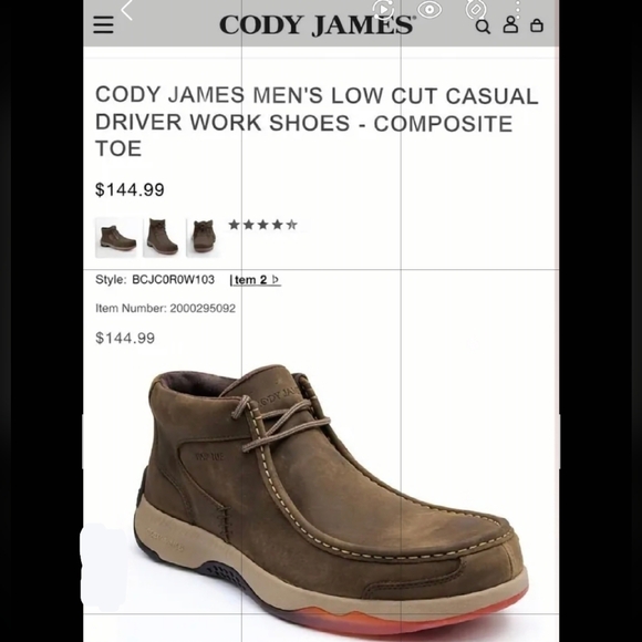 NEW!Cody James Men's Casual Driver Work Boots - Composite Toe (11D)